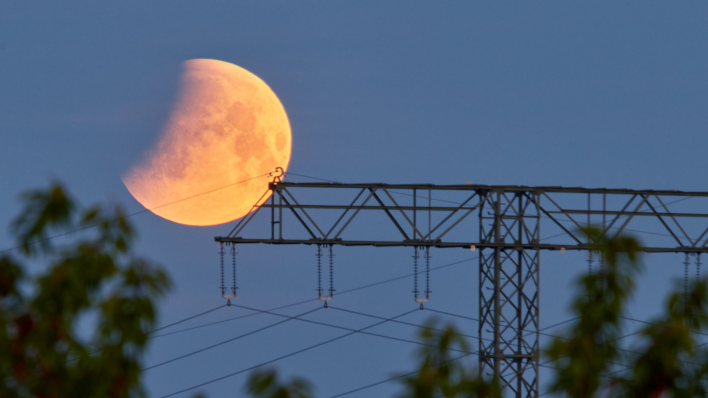 Nahende Mondfinsternis über Schwedt