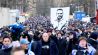 Archivbild: 21.01.2024, Berliner Olympiastadion, Berlin, DEU, DFL, 2. FBL, Hertha BSC vs. Fortuna Duesseldorf, im Bild Trauermarsch der Hertha-Fans fuer Praesident Kay Bernstein (Hertha BSC Berlin). (Quelle: dpa/Engler)