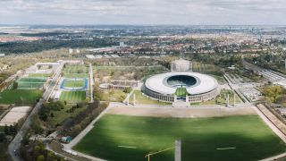 Archivbild: Olympiapark Berlin von oben. (Quelle: dpa/Detel)