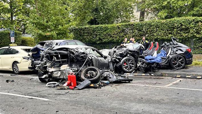 Unfall in der Clayallee in Berlin am 22.07.2024.(Quelle: rbb/Juliane Kowollik)