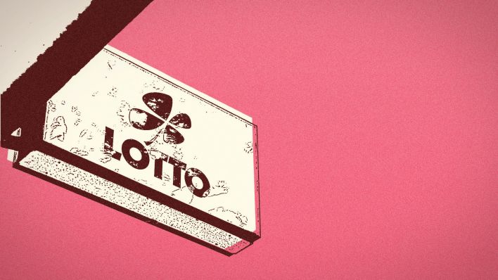 Illustration Am Späti:Ein Leuchtschild mit der Aufschrift "Lotto".(Quelle:rbb)