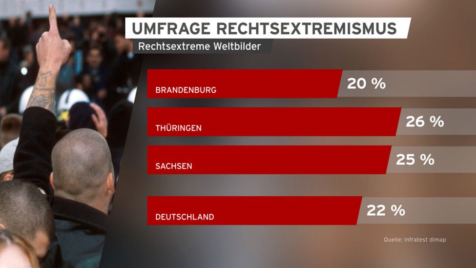 Grafik: Umfrage Rechtsextremismus. (Quelle: rbb/infratest dimap)