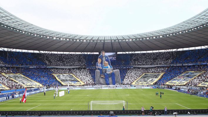 Hertha-Choreo beim Heimspiel gegen Eintracht Frankfurt (Imago/IMAGO / Jan Huebner)