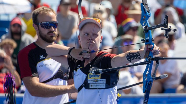 Florian UNRUH (GER, SSC Fockbeck / SV Dauelsen) und Michelle KROPPEN. (Bild: IMAGO / Oryk HAIST)