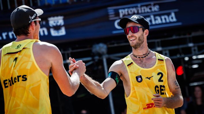 Beachvolleyballer Ehlers und Wickler bei der EM in den Niederlanden (Bild: CEV)