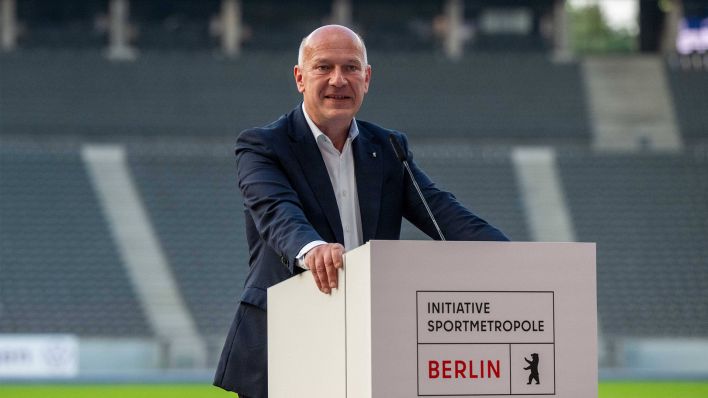 Berlins Bürgermeister Kai Wegner will die Olympischen Spiele in die Hauptstadt holen. (Foto: IMAGO / Matthias Koch)