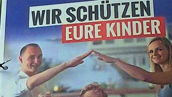 Umstrittenes Wahlplakat der AfD in Frankfurt (Oder). (Quelle:rbb)