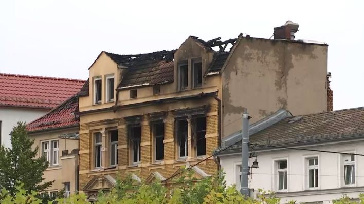 Haus nach dem Brand in Eberswalde am 16.09.2024. (Quelle: rbb)