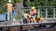 Symbolbild: Baustelle der Deutschen Bahn an den S Bahnschienen in Berlin am 06.08.2024.(Quelle: picture alliance/Ute Grabowsky/photothek.de)