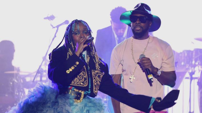 Archivbild: Lauryn Hill mit Wyclef Jean bei einem Live-Auftritt im Sommer 2024. (Quelle: imago images/Viana)