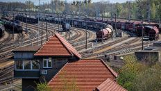 Güterbahnhof in Senftenberg, aufgenommen am 21.04.2020. (Quelle: Picture Alliance/Florian Gaertner)