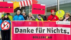 Protestierende und Ünterstützende der Petition gegen Böller haben sich vor dem Bundesinnenministerium in Berlin am 06.01.2024 versammelt.(Quelle:rbb/J.Barke)