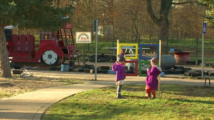 Der Spielplatz in der Ortrander Kita (Bild: rbb)